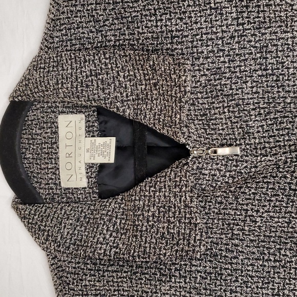 Norton Mcnaughton Womens Jacket Black White Full Zip Long Sleeve Collared 16 - Picture 2 of 8